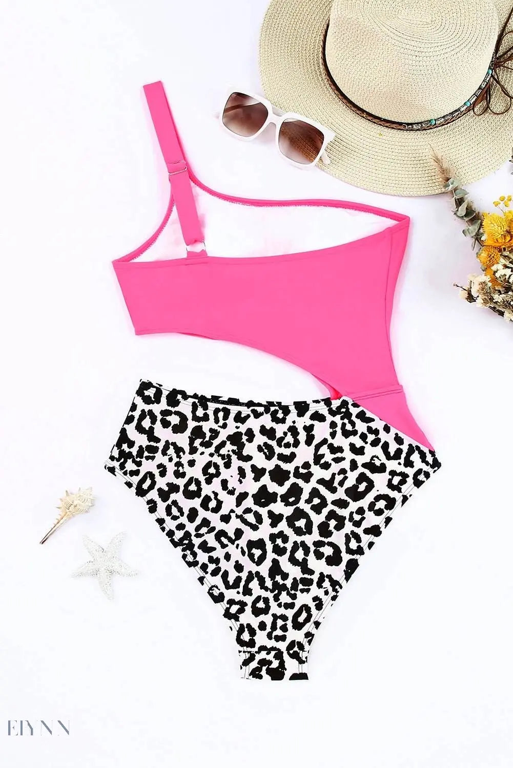 Leopard Cutout One-Shoulder One-Piece Swimsuit - EBYNN