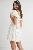 MABLE Floral Print Puff Sleeve Mini Dress - EBYNN