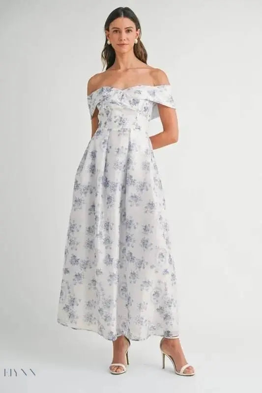 Floral Off-Shoulder Maxi Dress for Summer - EBYNN