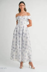 Floral Off-Shoulder Maxi Dress for Summer - EBYNN