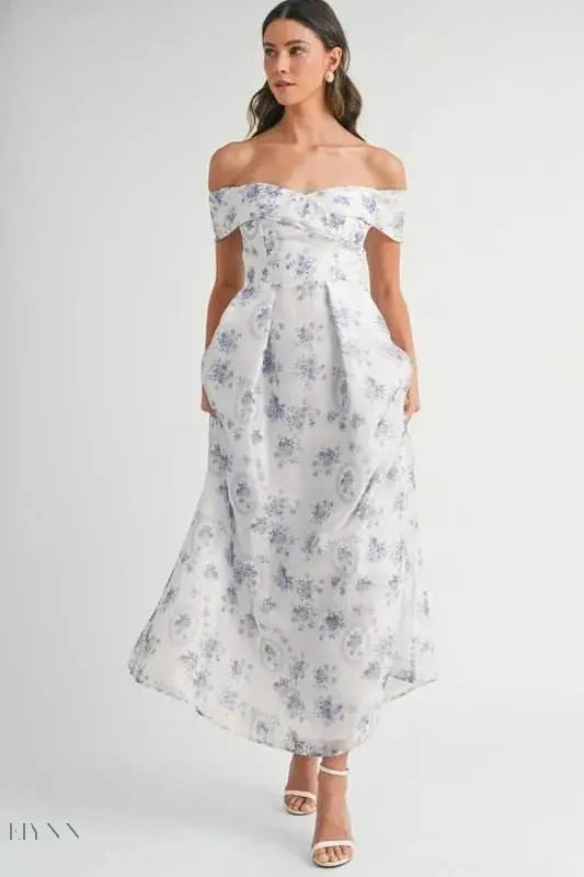 Floral Off-Shoulder Maxi Dress for Summer - EBYNN