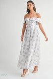 Floral Off-Shoulder Maxi Dress for Summer - EBYNN