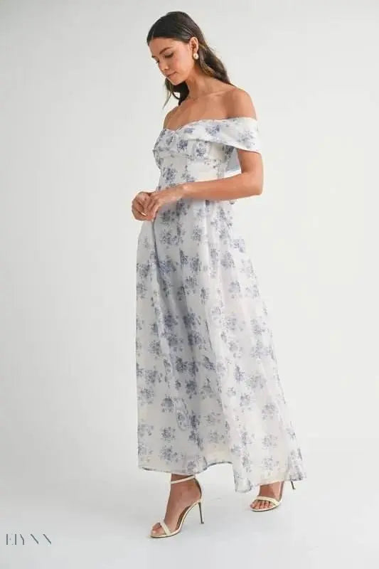 Floral Off-Shoulder Maxi Dress for Summer - EBYNN