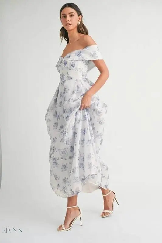 Floral Off-Shoulder Maxi Dress for Summer - EBYNN