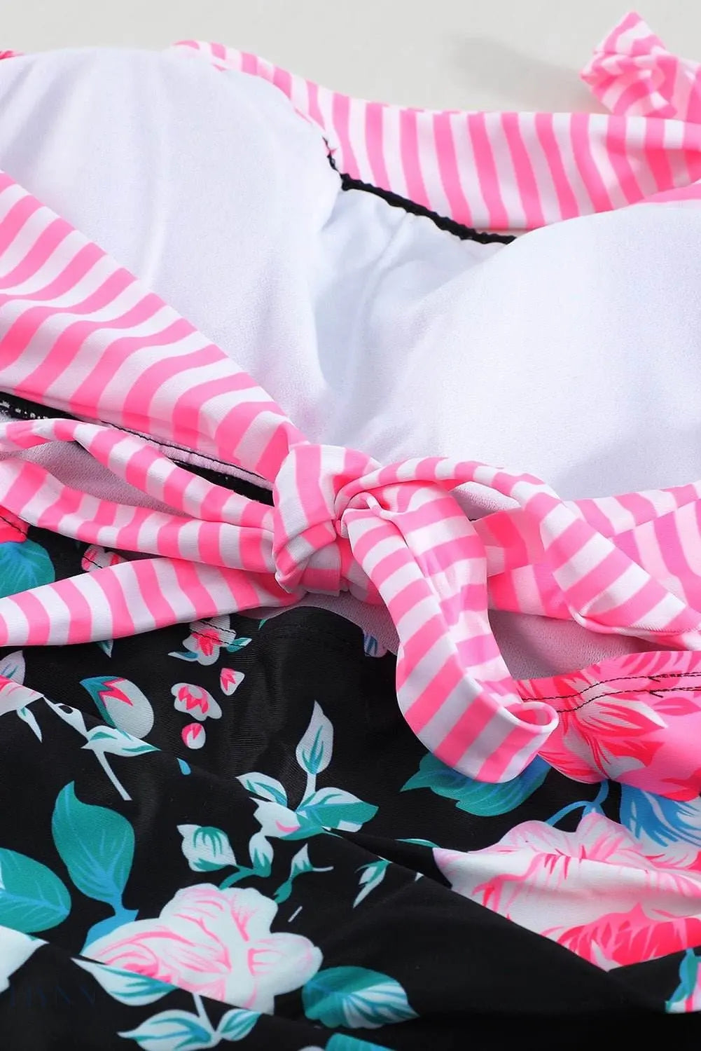 Mixed Print Tie-Back Two-Piece Swimsuit - EBYNN