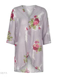 Sheer Beach Cover Up Lightweight White Kimono - EBYNN
