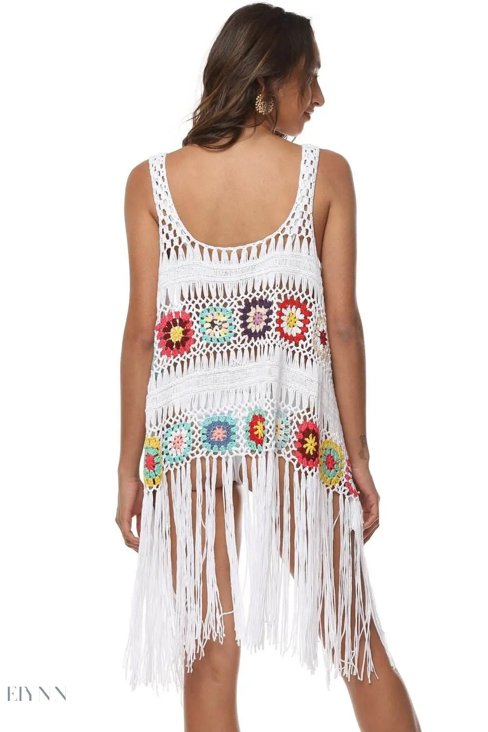 Openwork Fringe Detail Embroidery Cover-Up - EBYNN