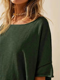 Oversized Round Neck T-Shirt for Ultimate Comfort with Drop-Shoulder Design - EBYNN