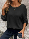 Plus Size Waffle Knit T-Shirt for Ultimate Relaxed Comfort - EBYNN