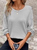 Plus Size Waffle Knit T-Shirt for Ultimate Relaxed Comfort - EBYNN