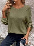 Plus Size Waffle Knit T-Shirt for Ultimate Relaxed Comfort - EBYNN