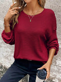 Plus Size Waffle Knit T-Shirt for Ultimate Relaxed Comfort - EBYNN