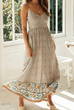 Printed Maxi Cami Dress - EBYNN