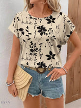 Printed Short Sleeve Blouse for Effortless Style and Comfort - EBYNN