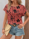 Printed Short Sleeve Blouse for Effortless Style and Comfort - EBYNN