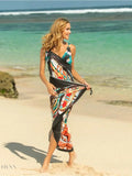 Printed Spaghetti Strap Cover Up Beach Wrap - EBYNN