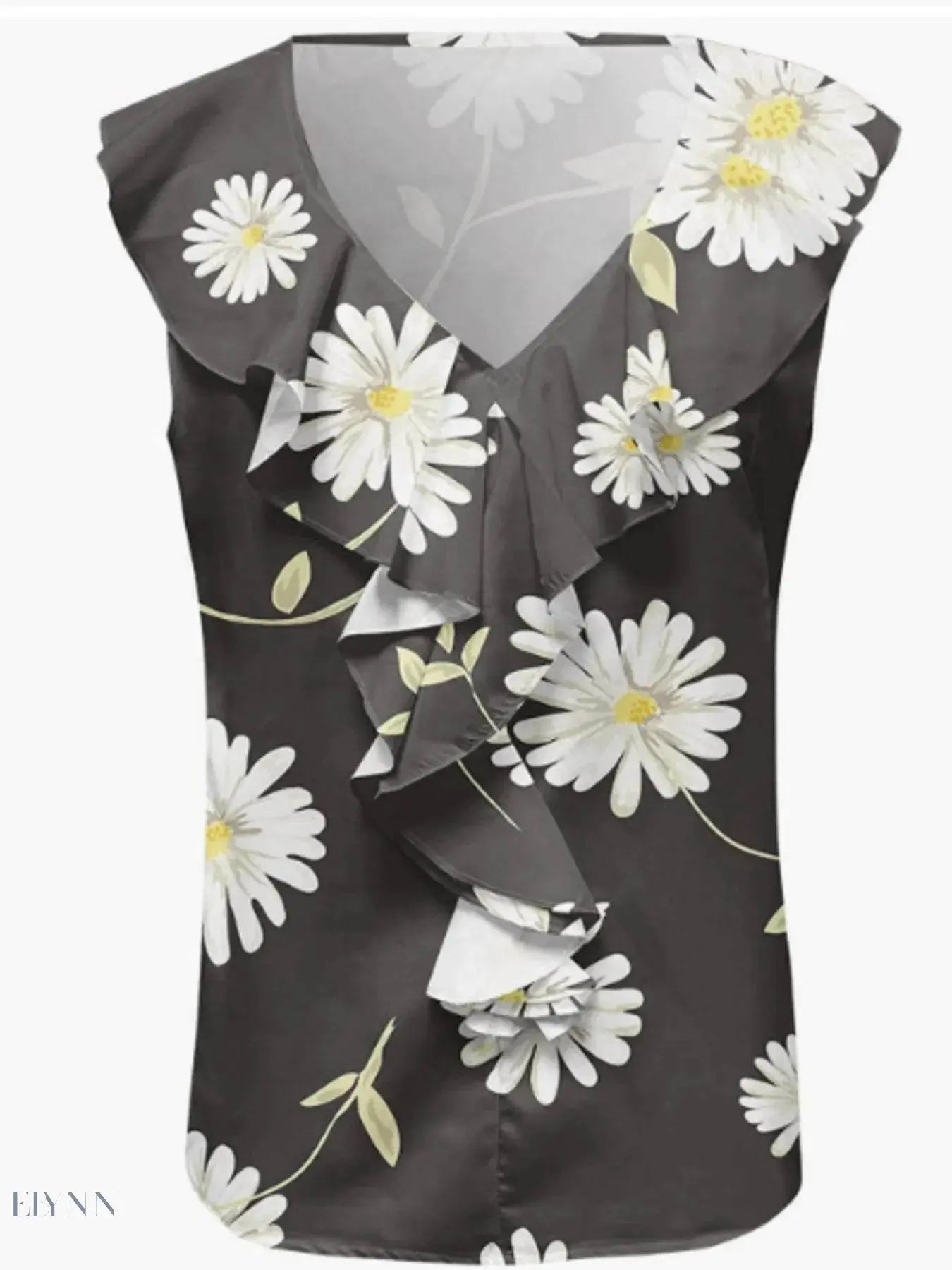 Ruffled V-Neck Tank Top - Stylish & Comfortable - EBYNN