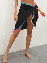 Rainbow Pompom Trim Swim Skirt - EBYNN