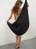 Rainbow Pompom Trim Swim Skirt - EBYNN