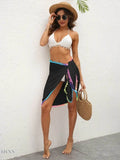Rainbow Pompom Trim Swim Skirt - EBYNN