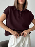 Ribbed Hem Polo Shirt for Effortless Style and Comfort - EBYNN