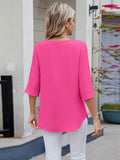 Round Neck Half Sleeve Blouse for Stylish Everyday Wear - EBYNN