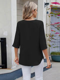 Round Neck Half Sleeve Blouse for Stylish Everyday Wear - EBYNN