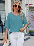 Round Neck Half Sleeve Blouse for Stylish Everyday Wear - EBYNN