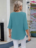 Round Neck Half Sleeve Blouse for Stylish Everyday Wear - EBYNN