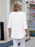 Round Neck Half Sleeve Blouse for Stylish Everyday Wear - EBYNN
