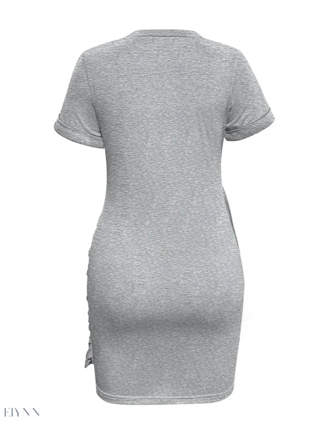 Round Neck Mini Tee Dress - Comfortable Short Sleeve Style - EBYNN