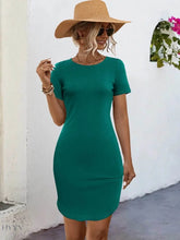 Round Neck Mini Tee Dress - Short Sleeve Style for Effortless Chic - EBYNN