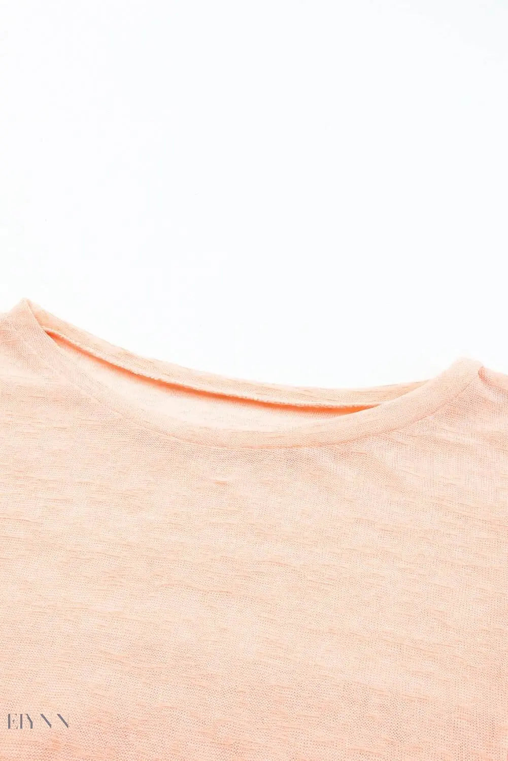 Sheer Round Neck Short Sleeve Beach Cover-Up - EBYNN