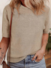 Round Neck Short Sleeve Sweater for Ultimate Comfort and Style - EBYNN