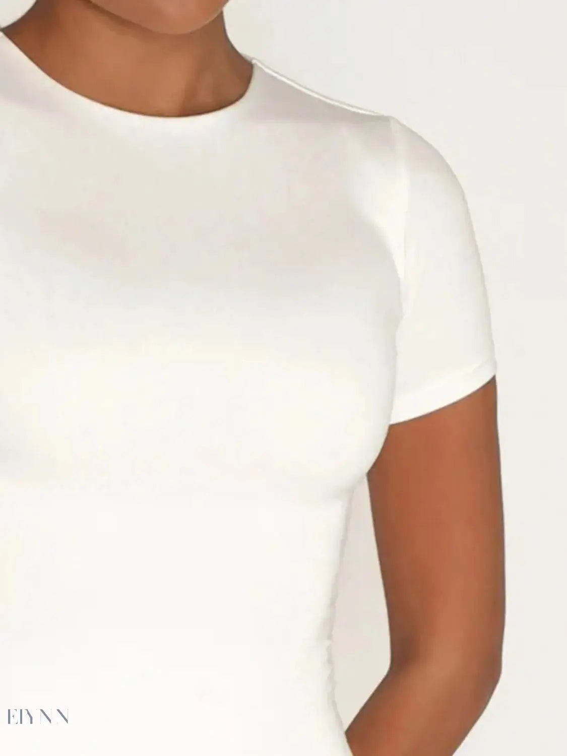 Round Neck Short Sleeve Swim Top - EBYNN