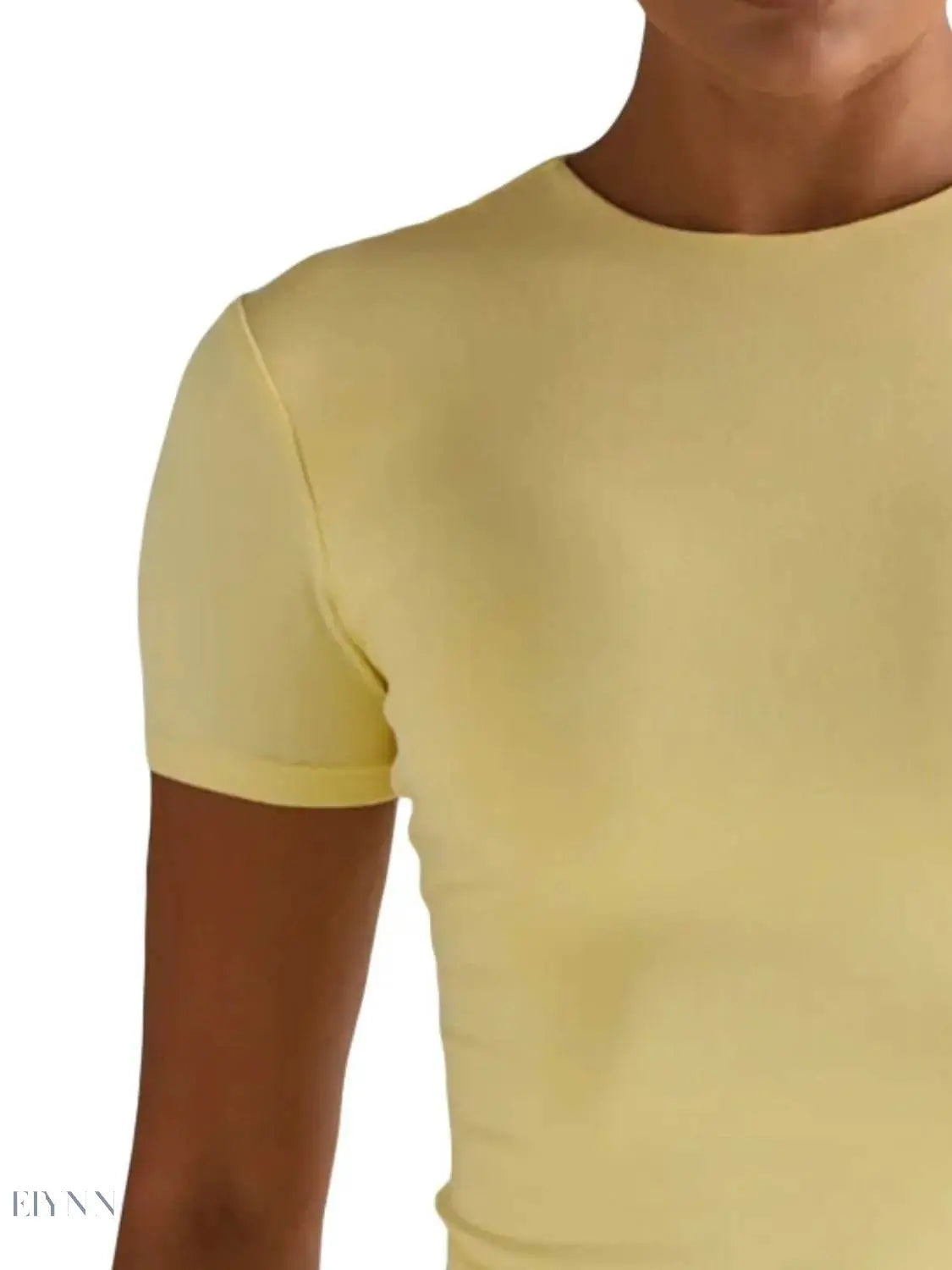 Round Neck Short Sleeve Swim Top - EBYNN