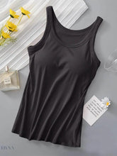 Round Neck Tank Top with Bra - Comfort and Style in One - EBYNN
