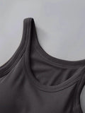 Round Neck Tank Top with Bra - Comfort and Style in One - EBYNN