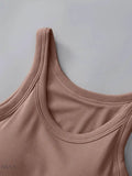 Round Neck Tank Top with Bra - Comfort and Style in One - EBYNN
