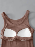 Round Neck Tank Top with Bra - Comfort and Style in One - EBYNN