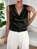 Satin Cowl Neck Blouse for Effortless Elegance and Style - EBYNN