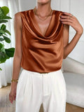 Satin Cowl Neck Blouse for Effortless Elegance and Style - EBYNN