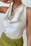 Satin Cowl Neck Sleeveless Blouse for Effortless Elegance - Perfect Satin Cowl Neck Blouse - EBYNN