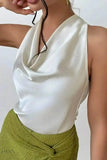 Satin Cowl Neck Sleeveless Blouse for Effortless Elegance - Perfect Satin Cowl Neck Blouse - EBYNN