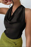 Satin Cowl Neck Sleeveless Blouse for Effortless Elegance - Perfect Satin Cowl Neck Blouse - EBYNN