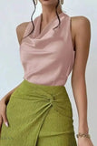Satin Cowl Neck Sleeveless Blouse for Effortless Elegance - Perfect Satin Cowl Neck Blouse - EBYNN