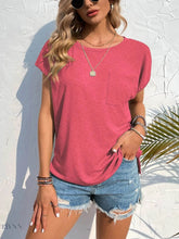 Side Slit T-Shirt with Round Neck Design - EBYNN