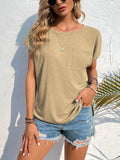 Side Slit T-Shirt with Round Neck Design - EBYNN