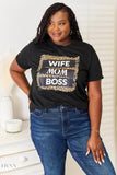 Wife Mom Boss T-Shirt - Trendy Leopard Graphic Apparel for Stylish Women - EBYNN