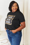 Wife Mom Boss T-Shirt - Trendy Leopard Graphic Apparel for Stylish Women - EBYNN